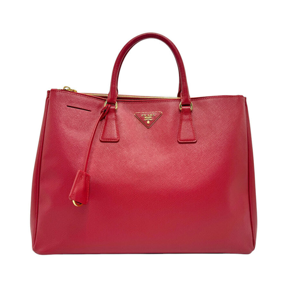 Prada Galleria double zip tote bag red Saffiano leather